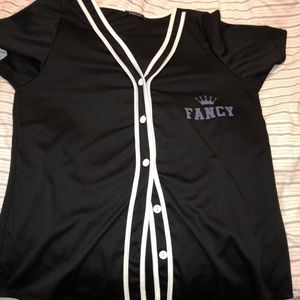 Black baseball jersey w/ Fancy on left breast & 88